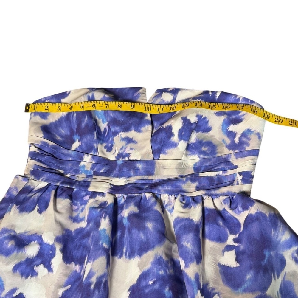 Sachin & Babi Sabelle Dress Blue Floral Strapless Midi Fit Flare 12 Coastal - Picture 6 of 10